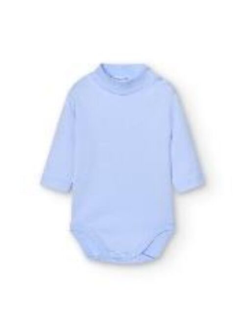 Body de bebé de manga larga color azul claro, ideal para mantener a los más pequeños cómodos y abrigados. Perfecto para uso diario o como parte de un conjunto elegante.